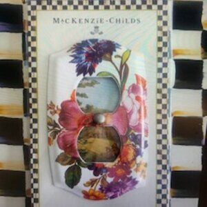 MacKenzie Childs Double Outlet Cover White Flower Market Design